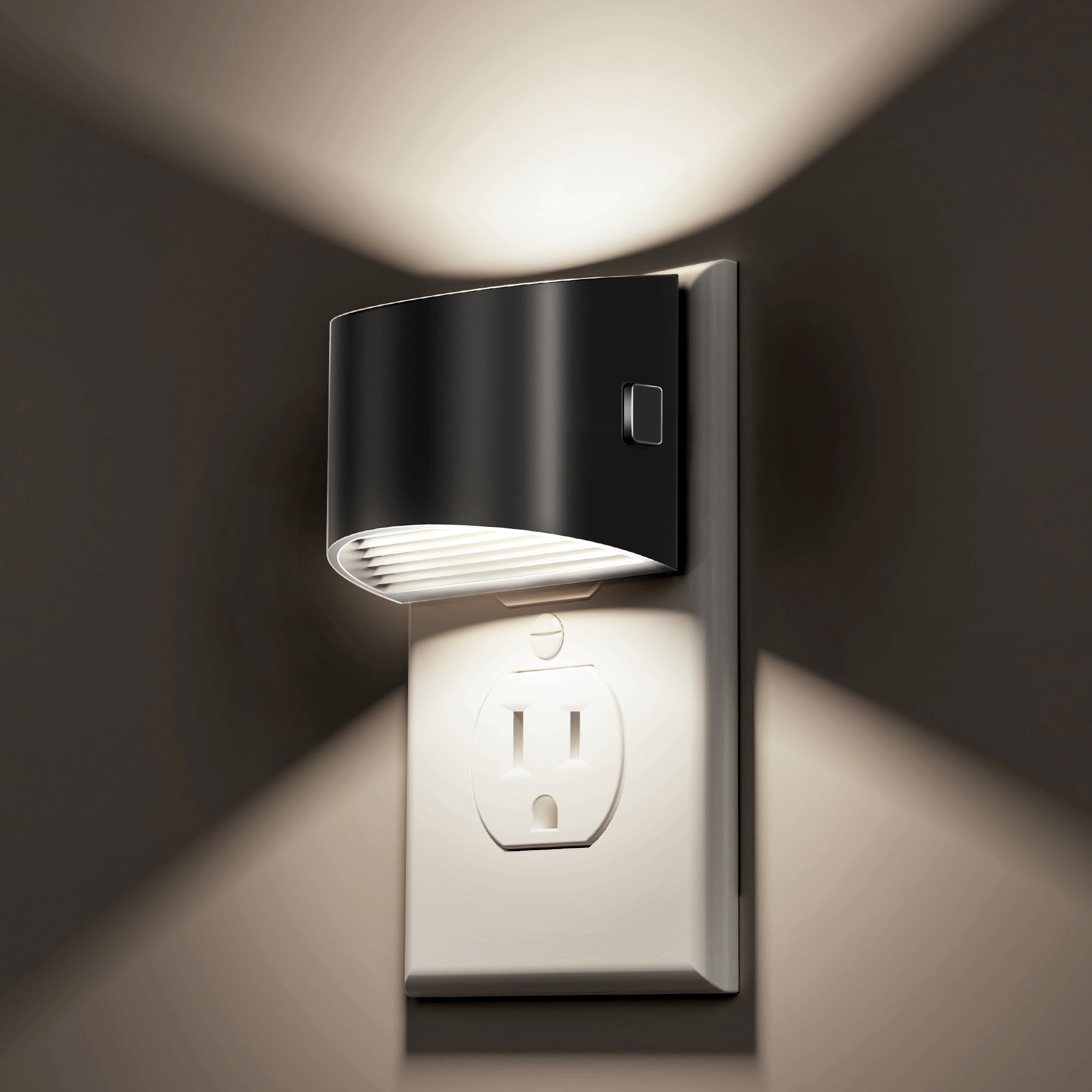 L LOHAS LED Night Lights Plug into Wall with 3CCT Adjustable (1600K/3000K/5000K), 1W Nightlight Plug in wall, Built in Dusk to Dawn Sensor, 2 Pack, White Housing