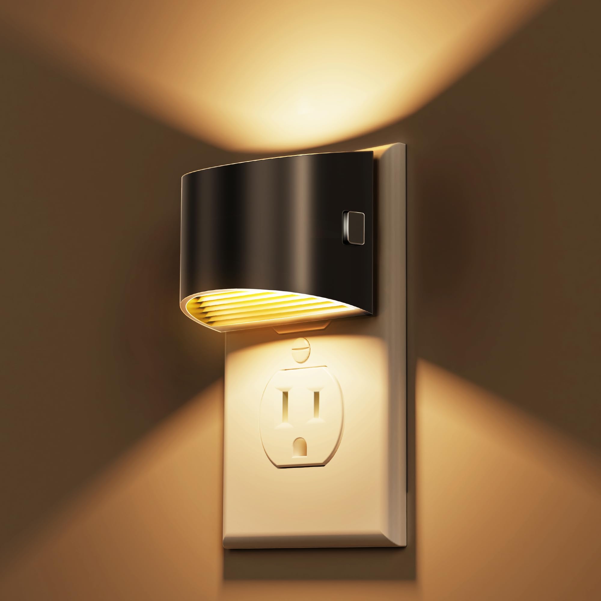 L LOHAS LED Night Lights Plug into Wall with 3CCT Adjustable (1600K/3000K/5000K), 1W Nightlight Plug in wall, Built in Dusk to Dawn Sensor, 2 Pack, White Housing