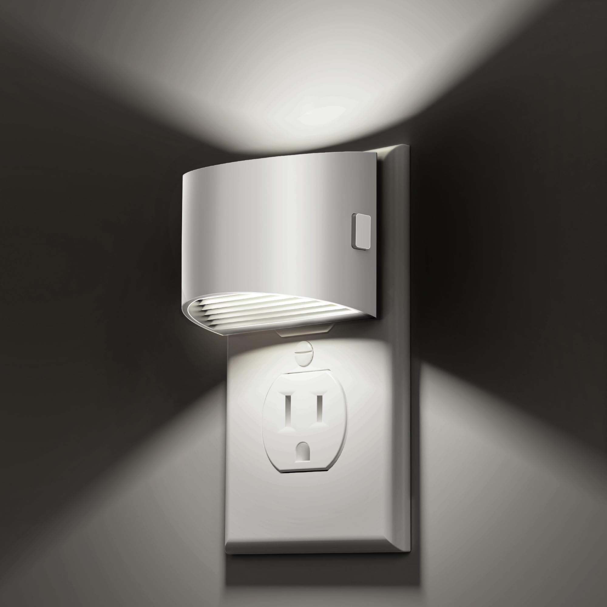 L LOHAS LED Night Lights Plug into Wall with 3CCT Adjustable (1600K/3000K/5000K), 1W Nightlight Plug in wall, Built in Dusk to Dawn Sensor, 2 Pack, White Housing