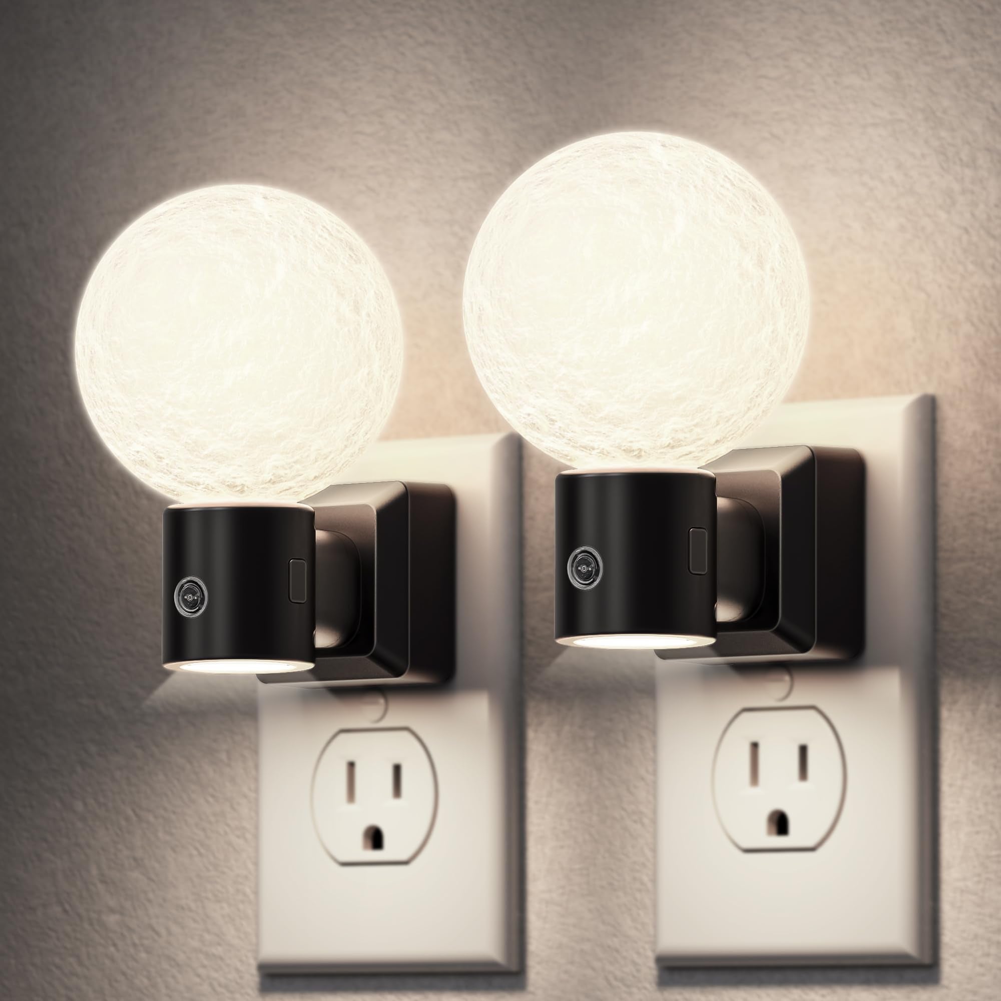 DORESshop Night Light, Night Lights Plug Into Wall [2 Pack], Plug in Night Light, Nightlight, Dusk to Dawn Sensor, Adjustable Brightness Night Lights for Bathroom, Hallway, Stairway, Soft White