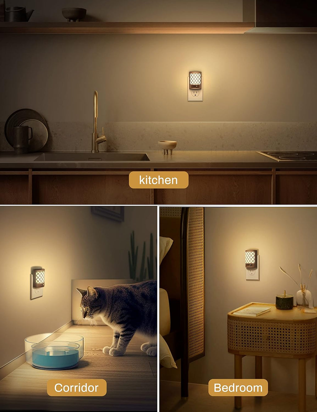 DORESshop Night Light, Night Lights Plug Into Wall [2 Pack], Plug in Night Light, Nightlight, Dusk to Dawn Sensor, Adjustable Brightness Night Lights for Bathroom, Hallway, Stairway, Soft White