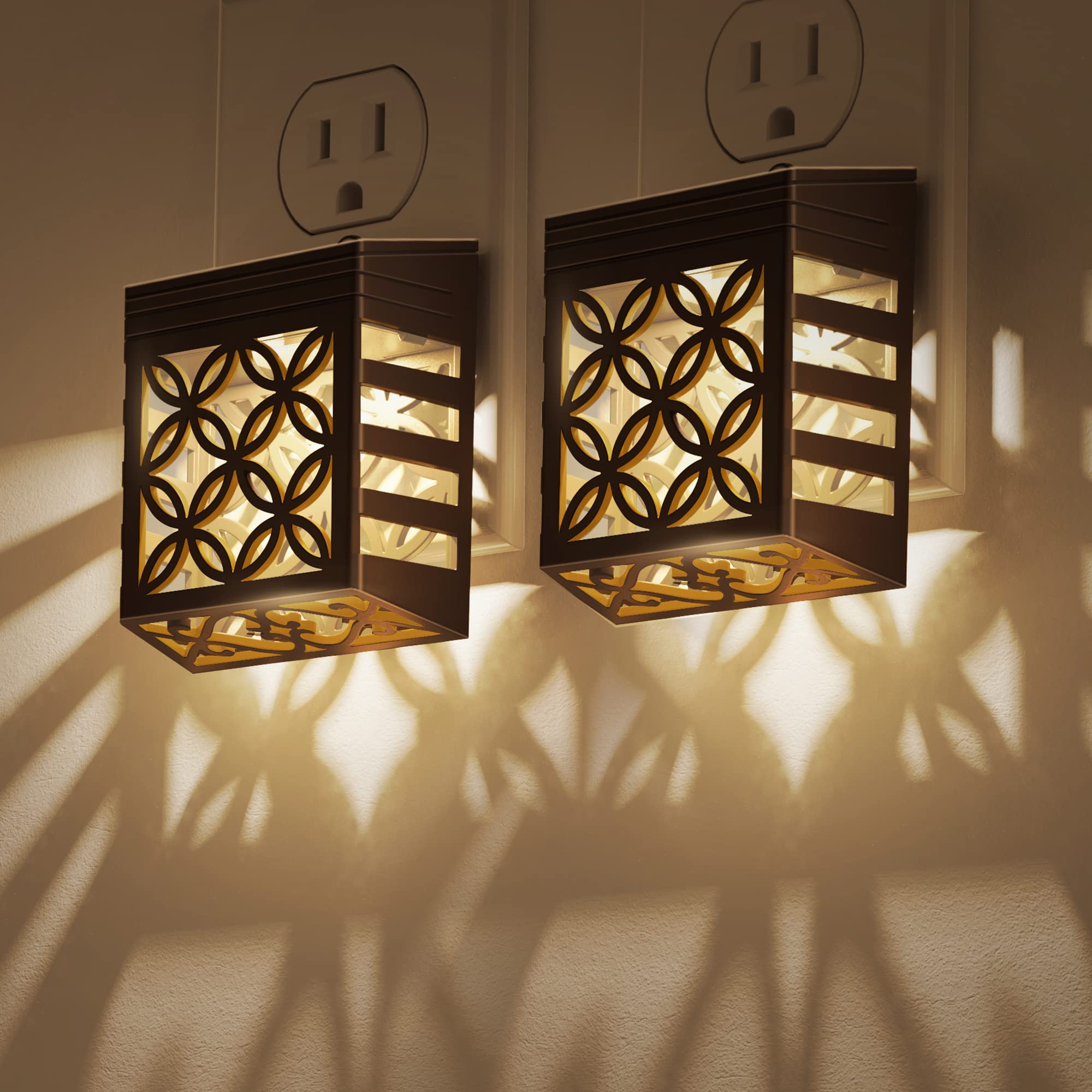 DORESshop Night Light, Night Lights Plug Into Wall [2 Pack], Plug in Night Light, Nightlight, Dusk to Dawn Sensor, Adjustable Brightness Night Lights for Bathroom, Hallway, Stairway, Soft White