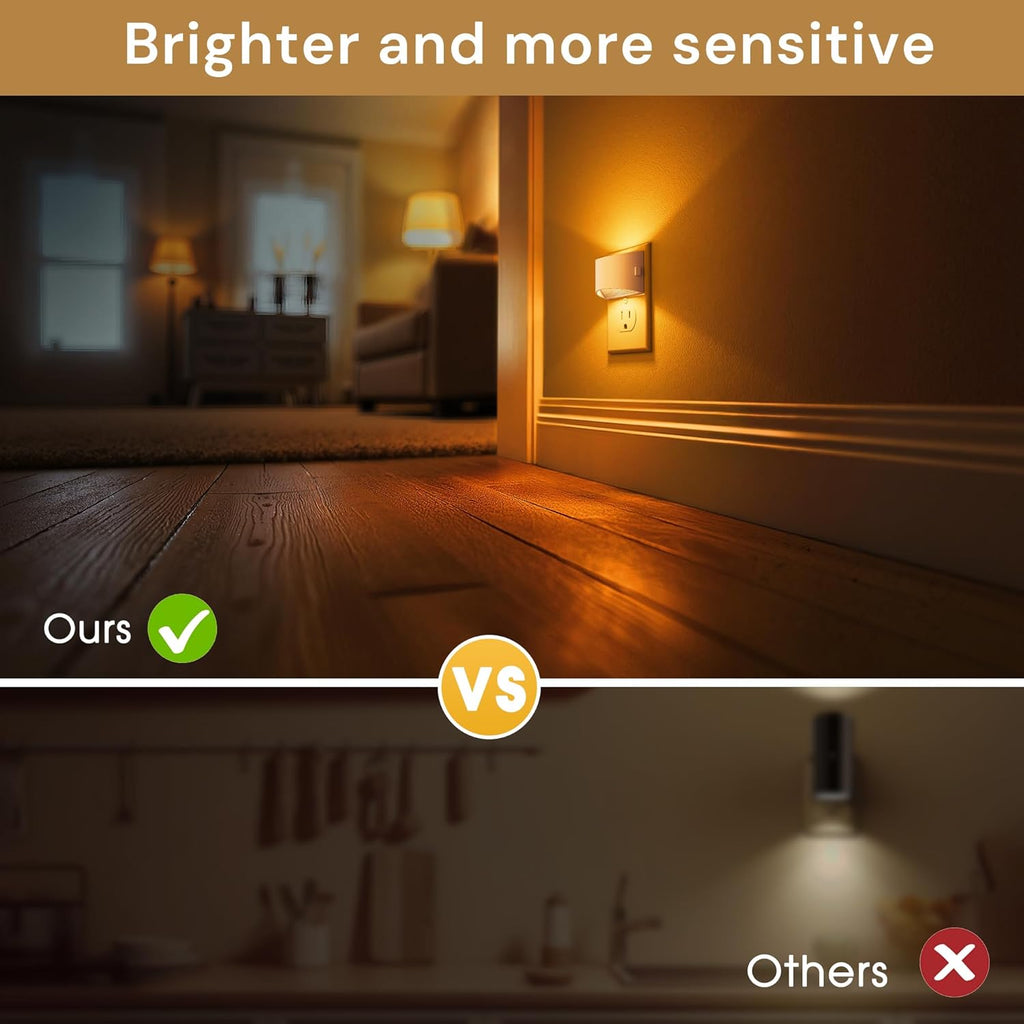 L LOHAS LED Night Lights Plug into Wall with 3CCT Adjustable (1600K/3000K/5000K), 1W Nightlight Plug in wall, Built in Dusk to Dawn Sensor, 2 Pack, White Housing