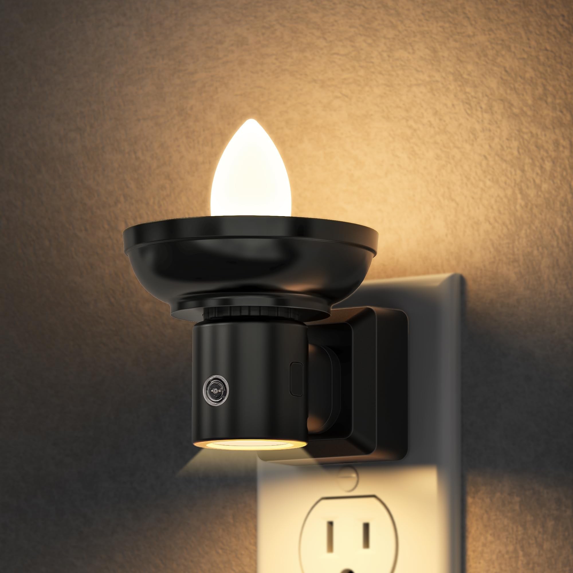 DORESshop Night Light, Night Lights Plug Into Wall [2 Pack], Plug in Night Light, Nightlight, Dusk to Dawn Sensor, Adjustable Brightness Night Lights for Bathroom, Hallway, Stairway, Soft White