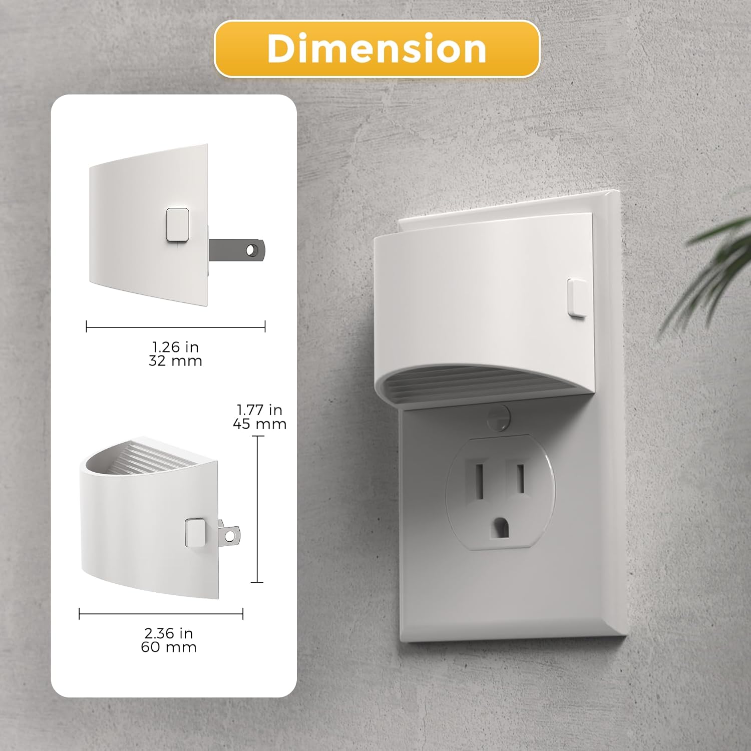 L LOHAS LED Night Lights Plug into Wall with 3CCT Adjustable (1600K/3000K/5000K), 1W Nightlight Plug in wall, Built in Dusk to Dawn Sensor, 2 Pack, White Housing