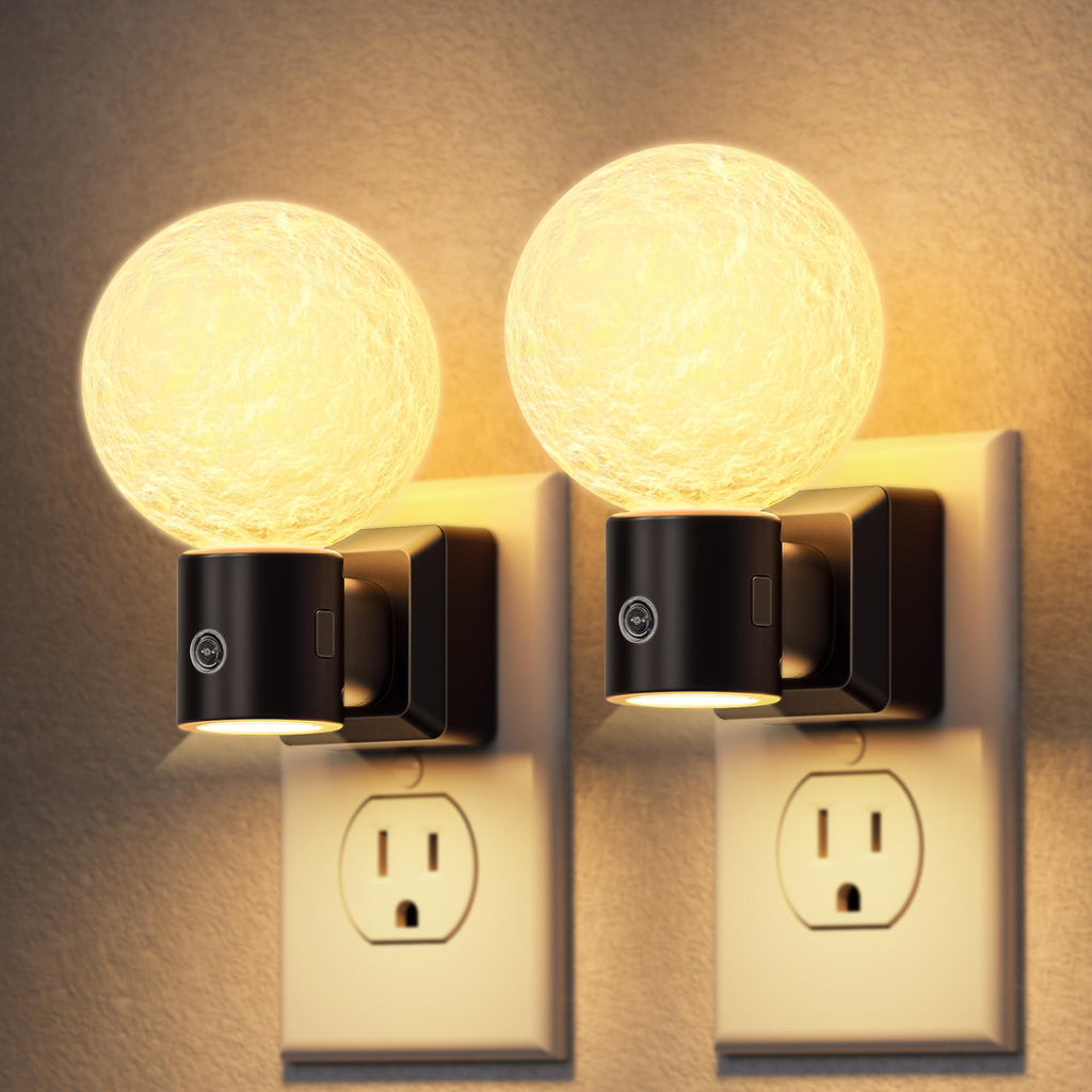 DORESshop Night Light, Night Lights Plug Into Wall [2 Pack], Plug in Night Light, Nightlight, Dusk to Dawn Sensor, Adjustable Brightness Night Lights for Bathroom, Hallway, Stairway, Soft White