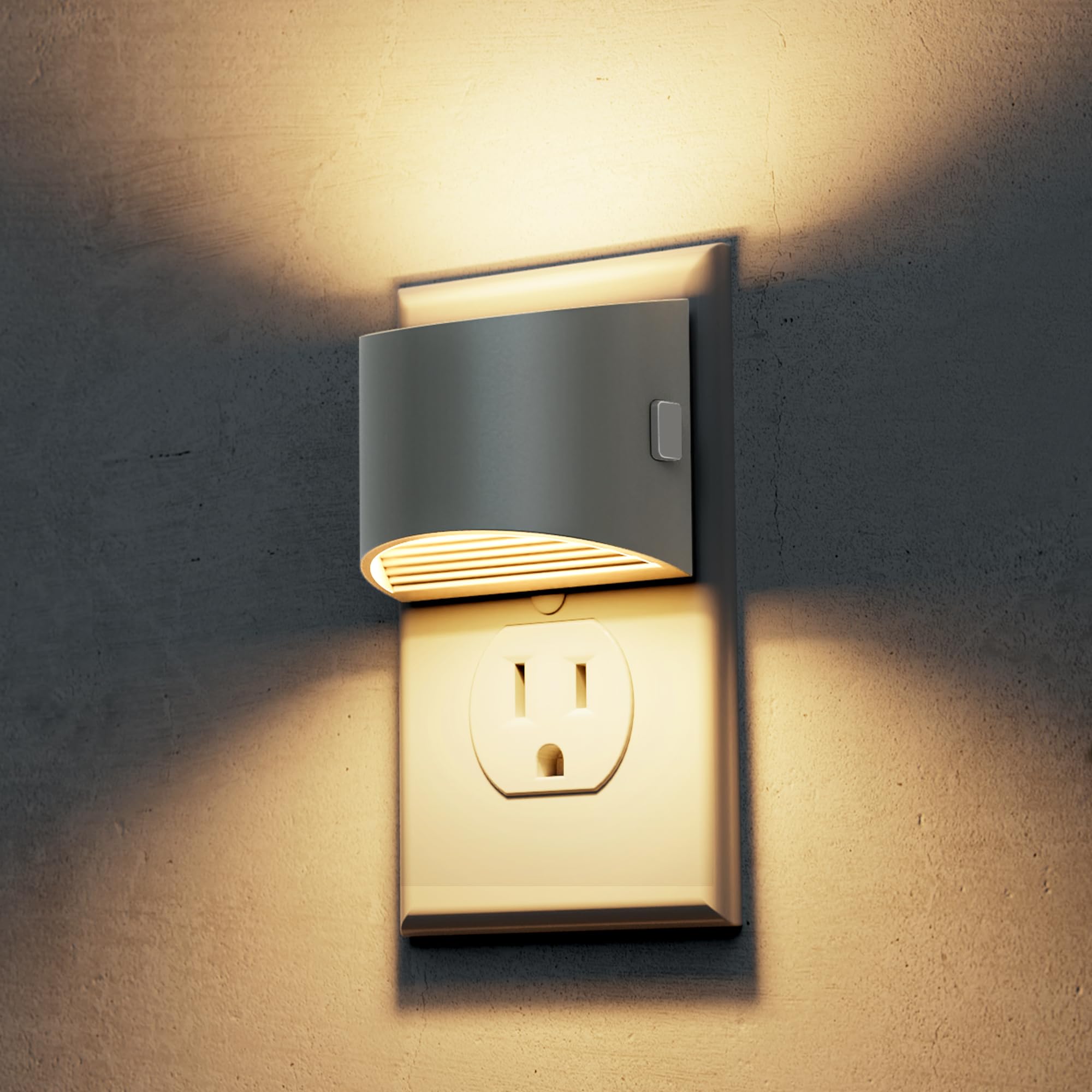L LOHAS LED Night Lights Plug into Wall with 3CCT Adjustable (1600K/3000K/5000K), 1W Nightlight Plug in wall, Built in Dusk to Dawn Sensor, 2 Pack, White Housing